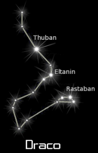 Constellation Draco, with Thuban marked